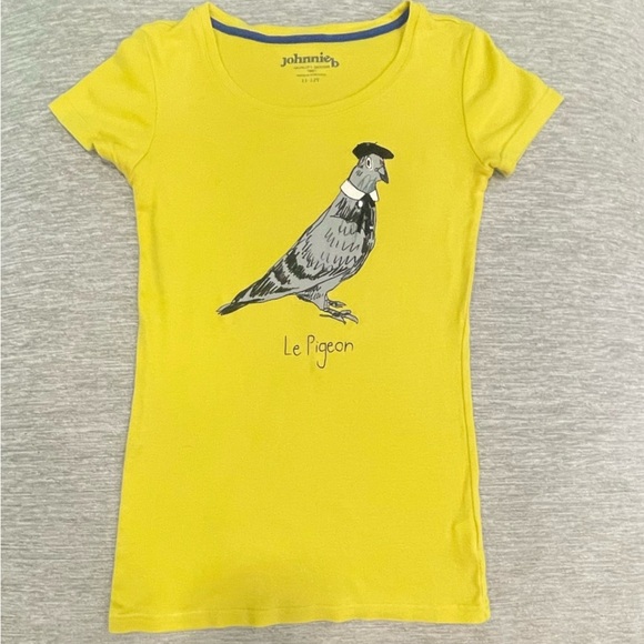 Yellow short sleeve Johnny B by Biden T-shirt, yellow French pigeon 11-12 Y EUC - Picture 1 of 3